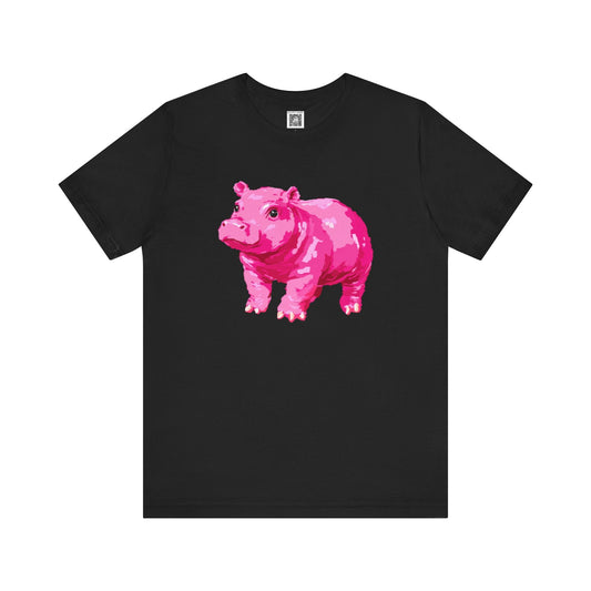 Pink Hippo Graphic Tee Style001