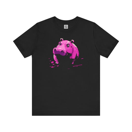 Pink Hippo Graphic Tee Style004