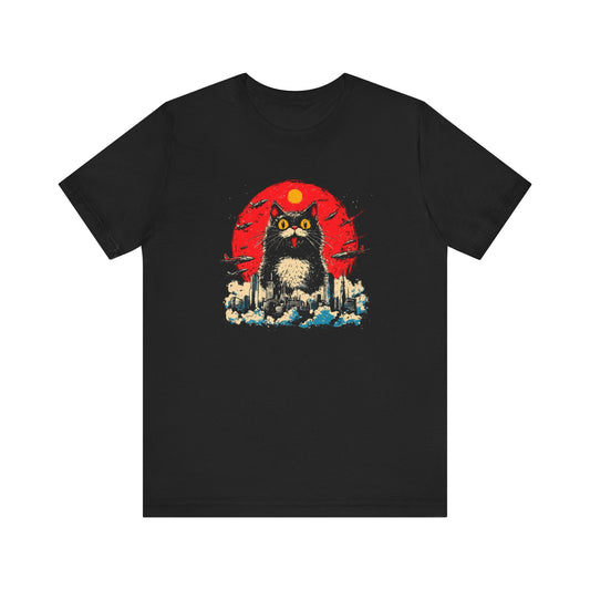 Cat Cityscape Graphic Tee Style001