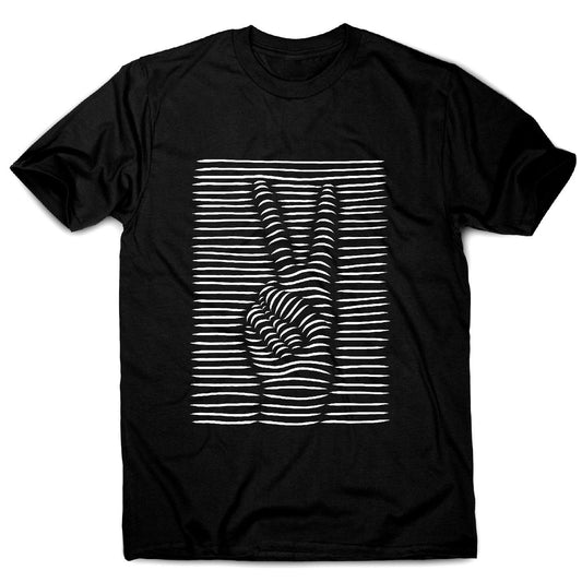 3d peace sign - men's funny illustrations t-shirt