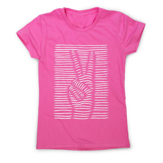 3d peace sign - women's funny illustrations t-shirt