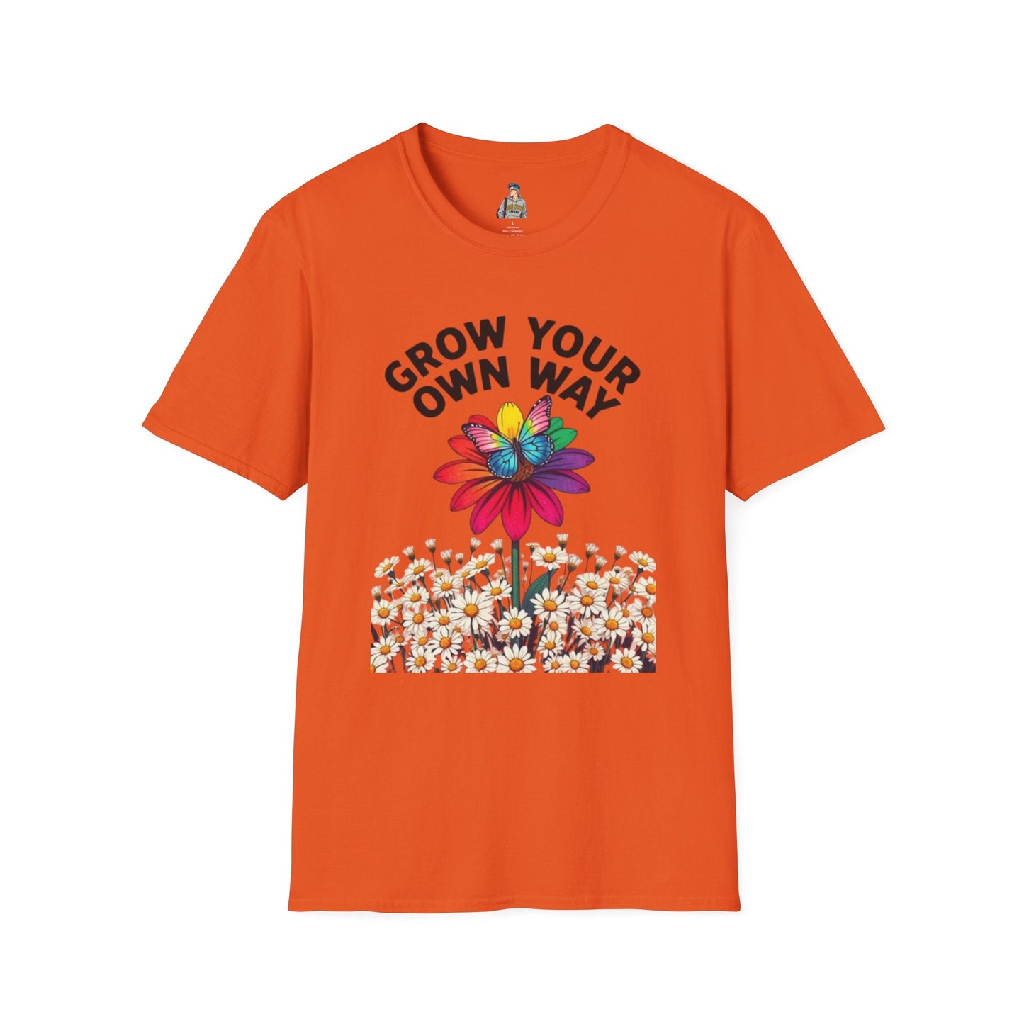 Unisex Softstyle T-Shirt - 'Grow Your Own Way' Floral Design for Queer Pride