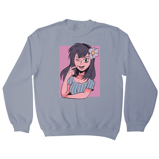 Flower anime girl sweatshirt