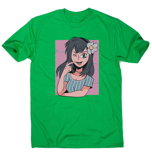Flower anime girl men's t-shirt