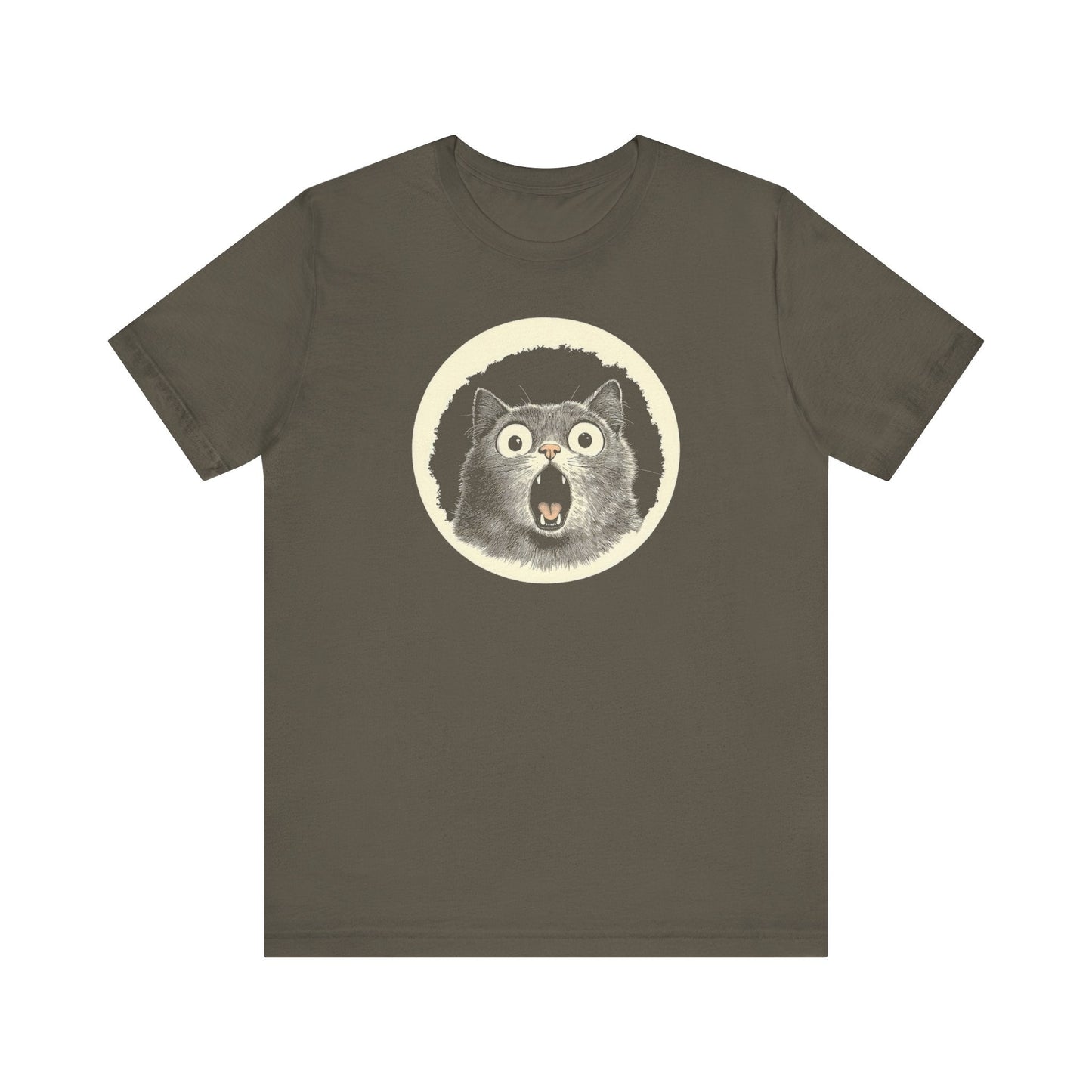 Shocked Cat Graphic Tee Ã¢â‚¬â€œ Vintage Style Cat Lover Shirt