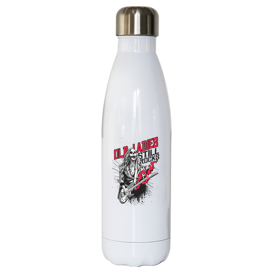 Old lady zombie rocker water bottle stainless steel reusable