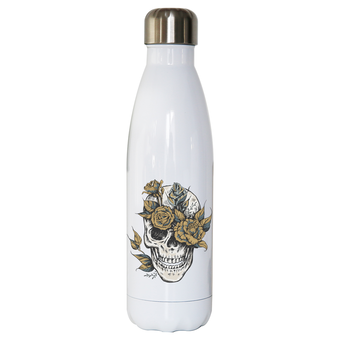 Flower skull water bottle stainless steel reusable