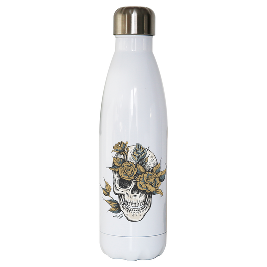 Flower skull water bottle stainless steel reusable