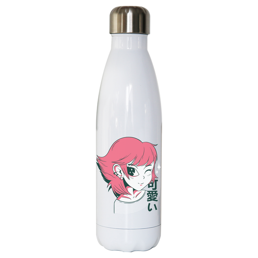 Kawaii anime girl water bottle stainless steel reusable