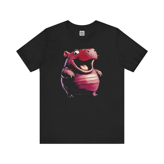 Playful Hippo Graphic Tee Style005
