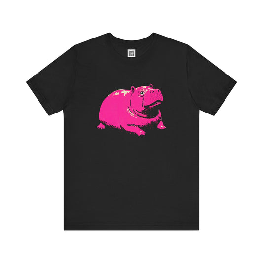 Pink Hippo Graphic Tee Style003