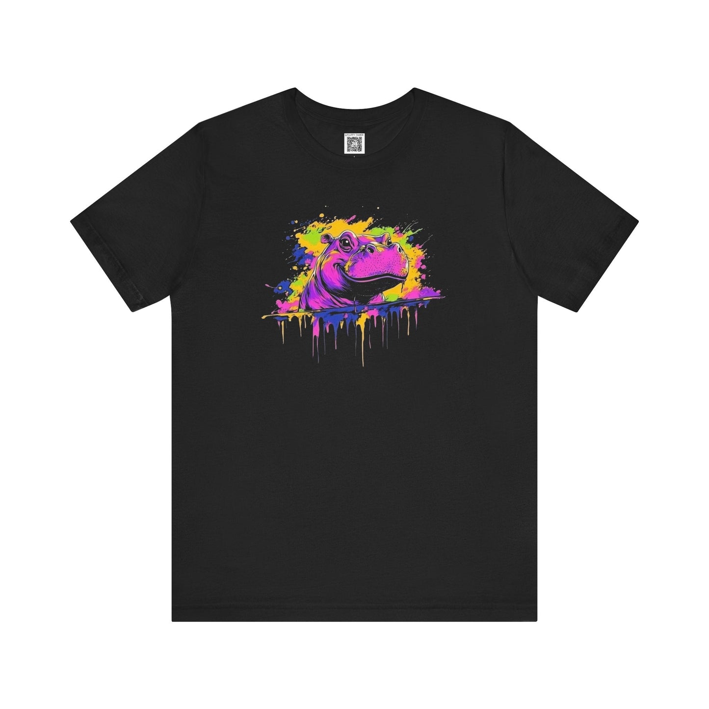Colorful Hippo Graphic Tee Style007