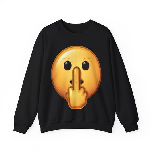 Middle Finger FU Shh Silent Protest Emoji Unisex Heavy BlendÃ¢â€žÂ¢ Crewneck Sweatshirt