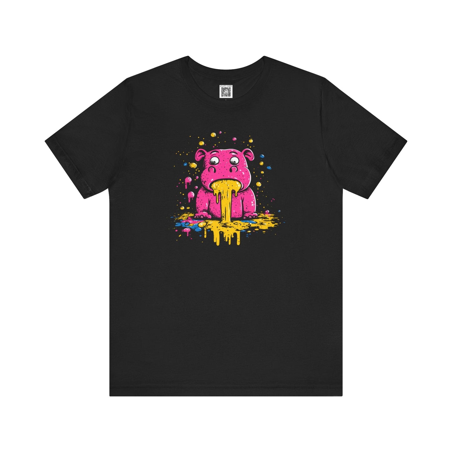 Colorful Hippo Graphic Tee Style008
