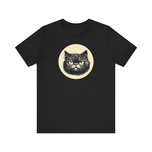 Grumpy Black Cat Graphic Tee Ã¢â‚¬â€œ Vintage Style Cat Lover Shirt