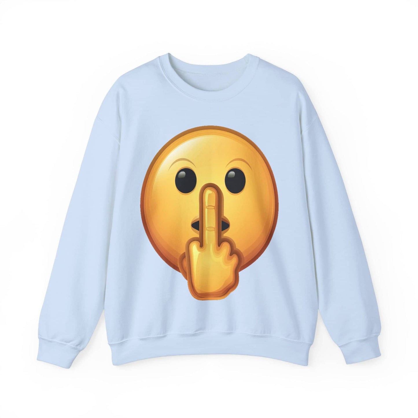 Middle Finger FU Shh Silent Protest Emoji Unisex Heavy BlendÃ¢â€žÂ¢ Crewneck Sweatshirt