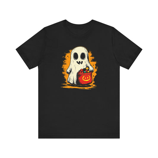 Cute Ghost Halloween Graphic Tee Ã¢â‚¬â€œ Spooky Pumpkin Candy Design Shirt