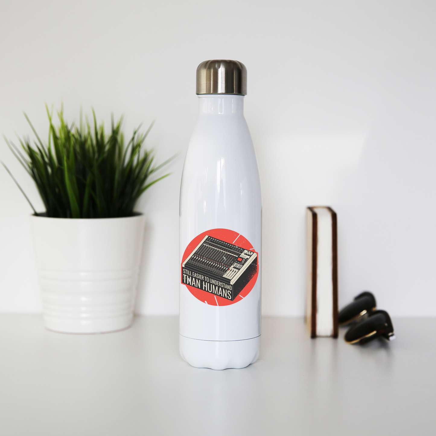 Mixing console quote water bottle stainless steel reusable