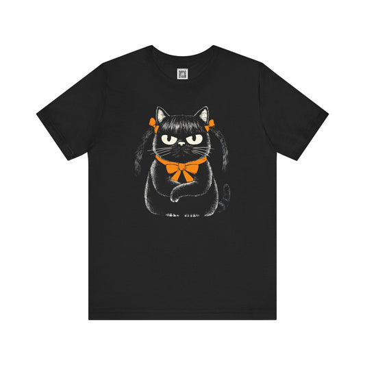 Black Cat Graphic Tee Style015
