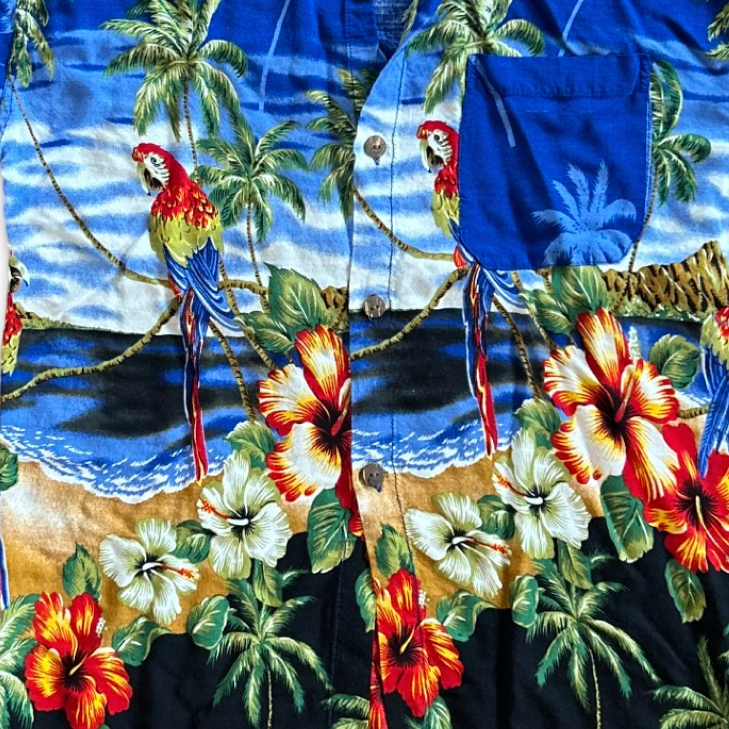 Vintage 90s Tropical Button Down Shirt