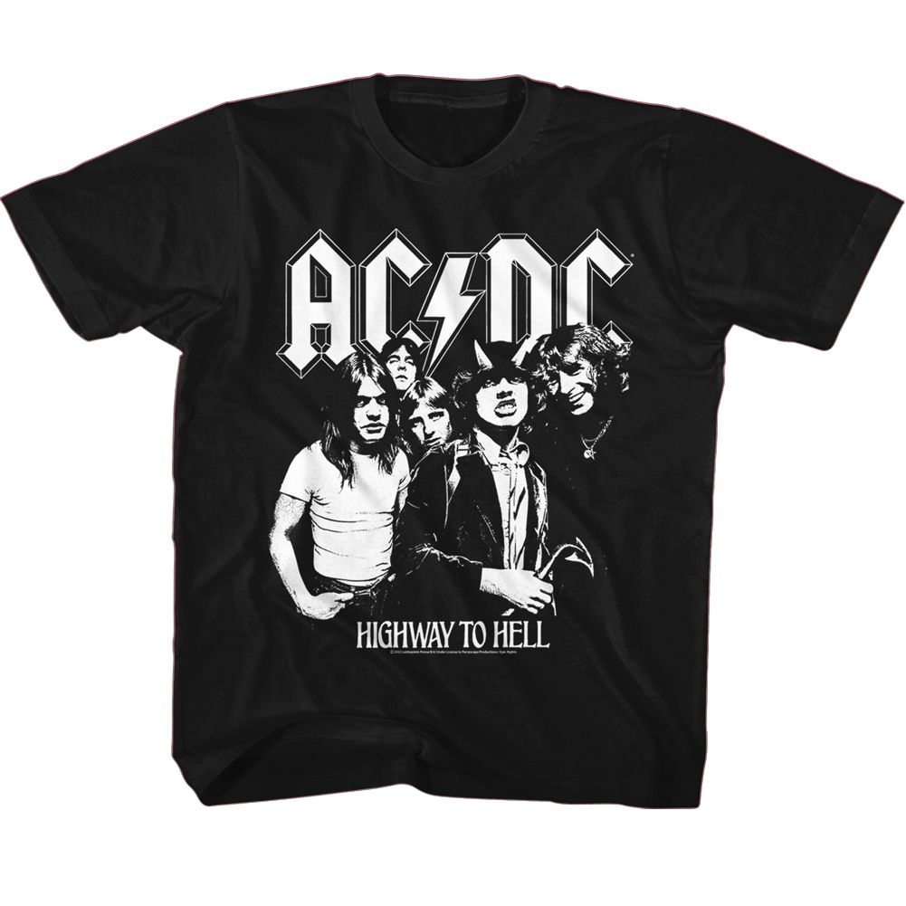 AC/DC Kids T-Shirt, AC/DC BW HIGHWAY PHOTO
