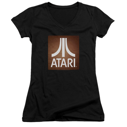 Atari Classic Wood Square - Juniors V-Neck T-Shirt