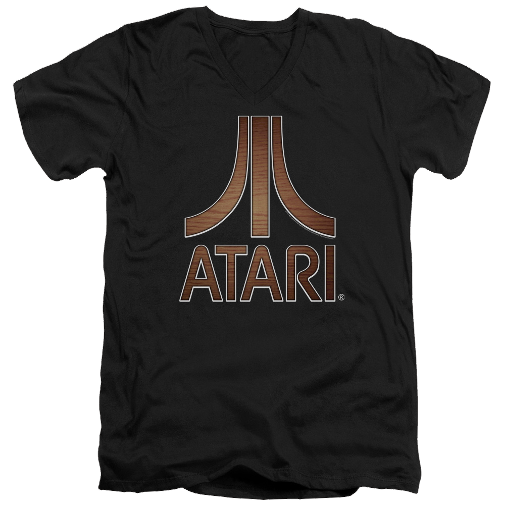 Atari Classic Wood Emblem - Men's V-Neck T-Shirt