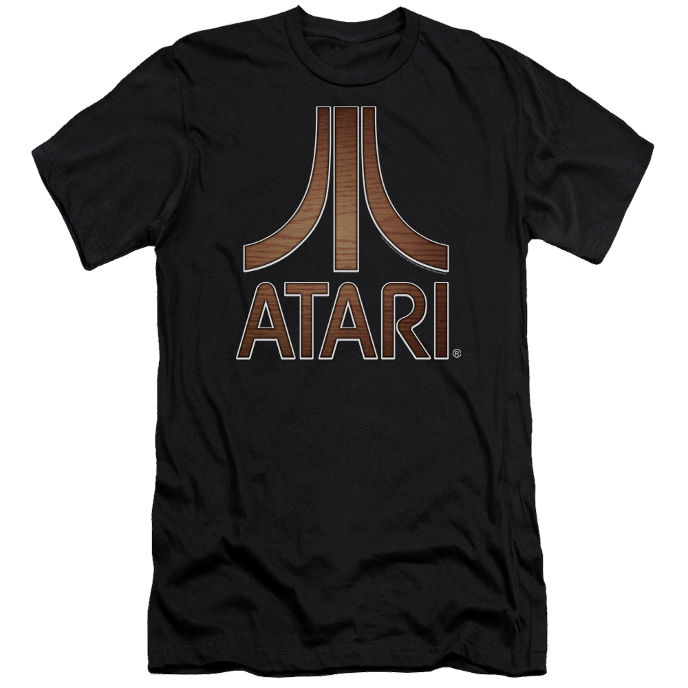 Atari Classic Wood Emblem - Men's Premium Slim Fit T-Shirt