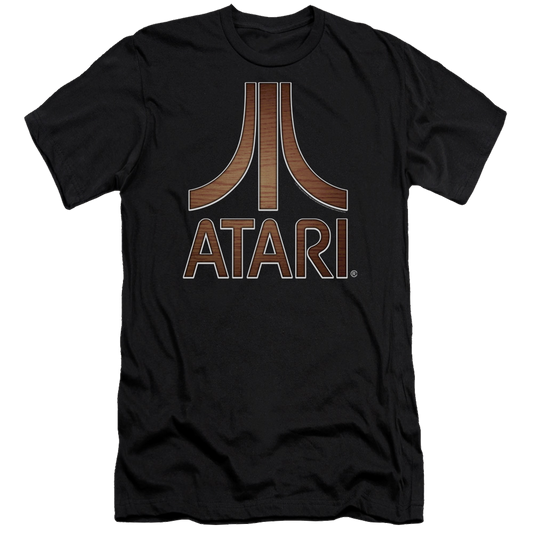 Atari Classic Wood Emblem - Men's Premium Slim Fit T-Shirt