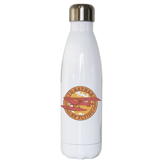 Airplane flying badge water bottle stainless steel reusable