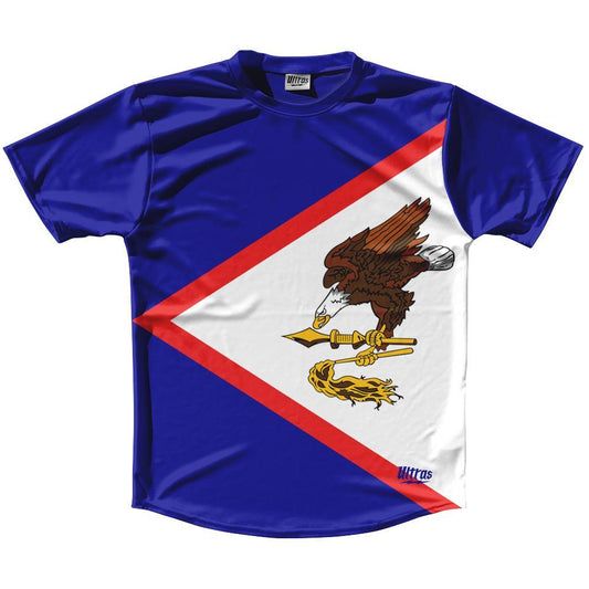 American Samoa Country Flag Running Shirt Track Cross Country Performance Top Made In USA