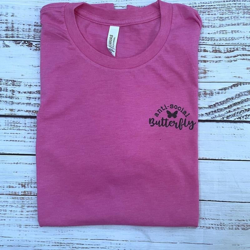 Anti-Social Butterfly POCKET Tshirt