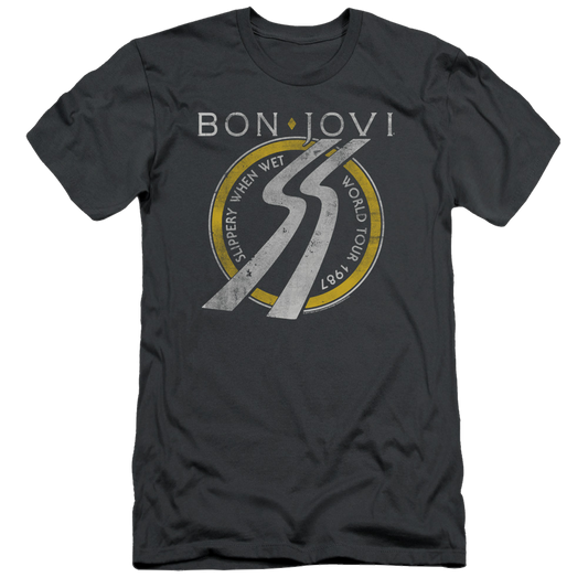Bon Jovi Slippery When Wet World Tour - Men's Slim Fit T-Shirt