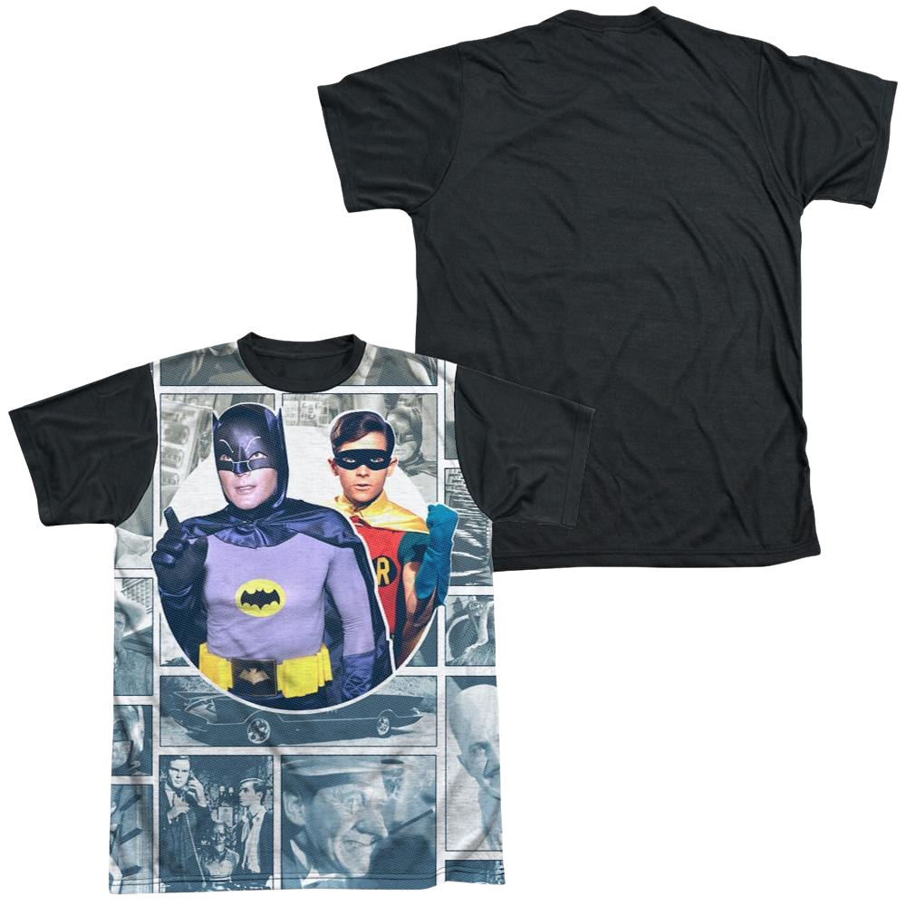 Batman - Classic TV Series 60s Panels - Men's Black Back T-Shirt