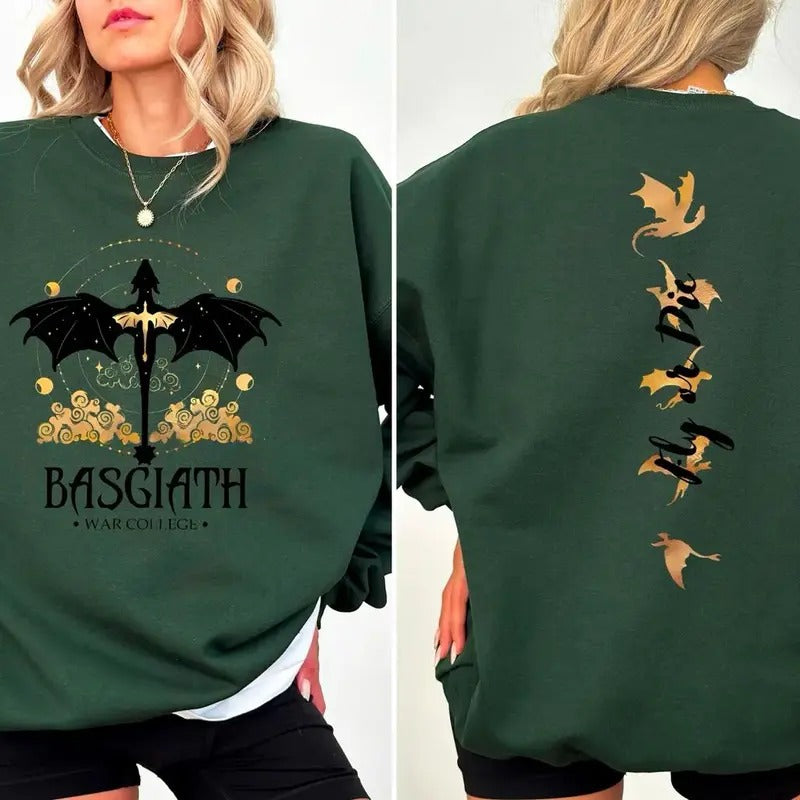 Basgiath War College Sweatshirt, Fourth Wing Shirt, Fourth Wing Sweater, Dragon Rider Shirt, Bookish Sweatshirt, Fantasy Reader Shirt, Fly Or Die Sweatshirt