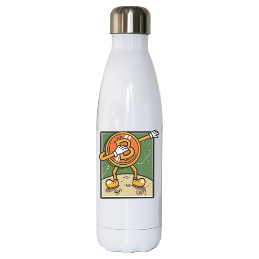 Bitcoin dabbing water bottle stainless steel reusable