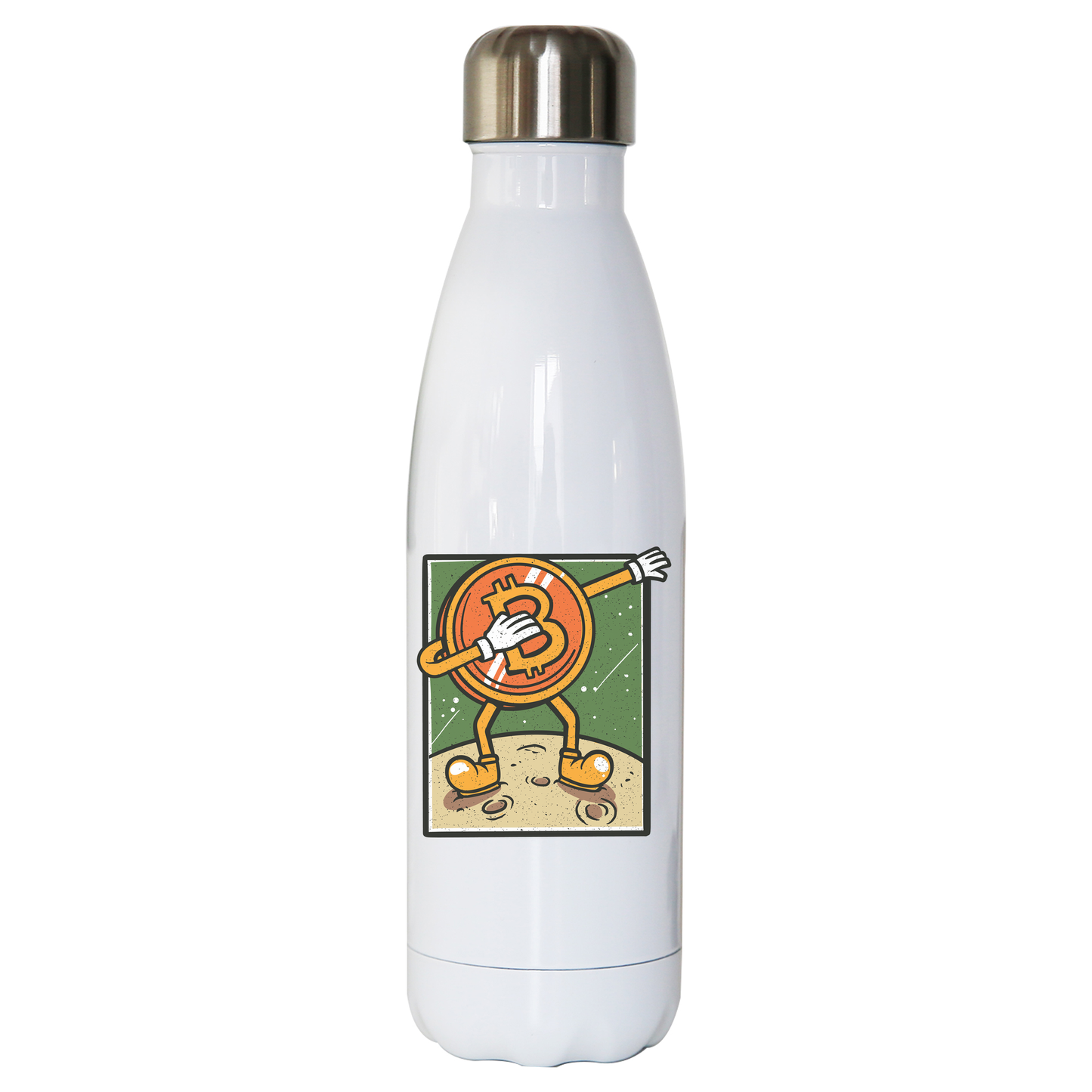 Bitcoin dabbing water bottle stainless steel reusable