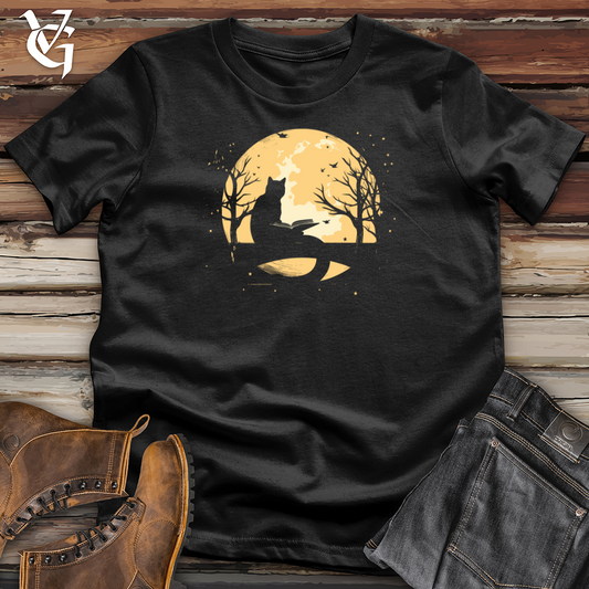 Vintage Moonlit Reading Cat Softstyle Tee