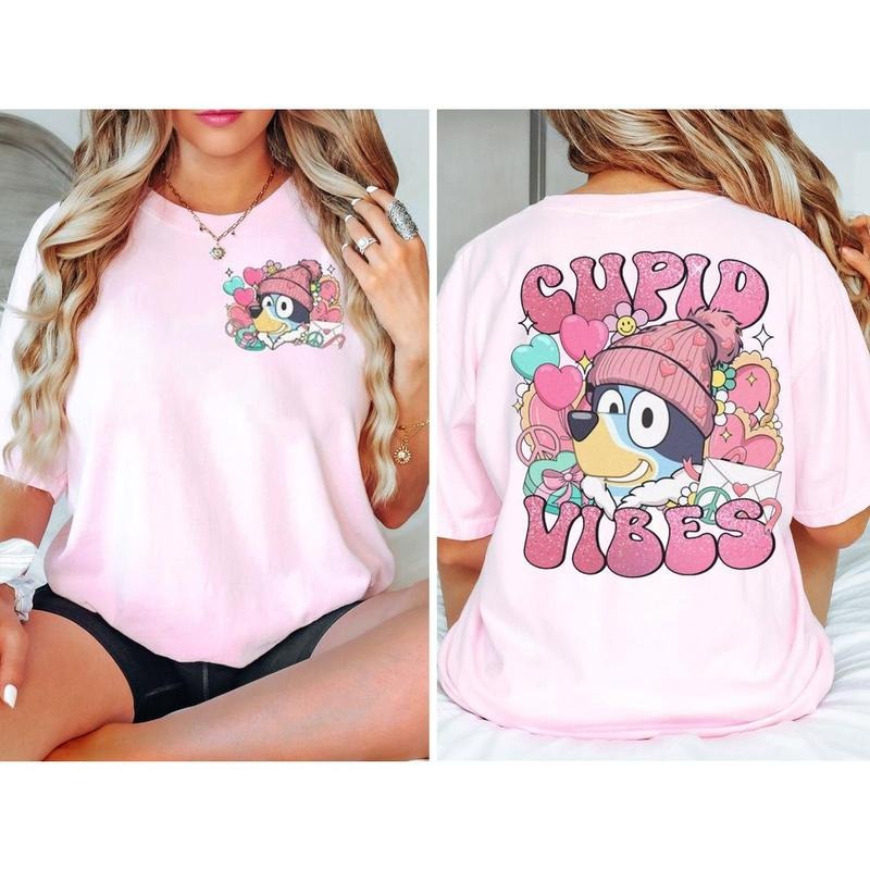 Bluey Cupid Vibes Valentine Day Sweatshirt, Bluey And Bingo Valentine Couple Shirt, Bluey Family Shirt, Bluey Bingo Shirts, Valentine day gift,  Bluey Mum Dad Shirt, Bluey Sweatshirtstyle{n002}2