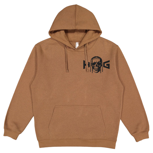 "HOG" Logo Brown Hoodie