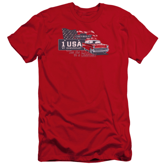Chevrolet See The Usa - Men's Premium Slim Fit T-Shirt
