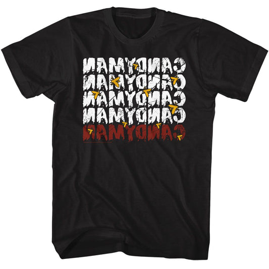 Candyman - Mirror Repeat - American Classics - Solid Black Adult Short Sleeve T-Shirt