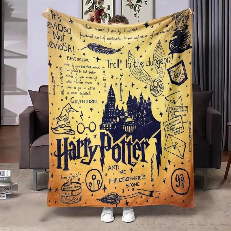 Castle Pattern Blanket, Soft Cozy Throw Blanket, Air-conditioned Room Blanket, Warm Nap Blanket for Home Office Travel Camping
