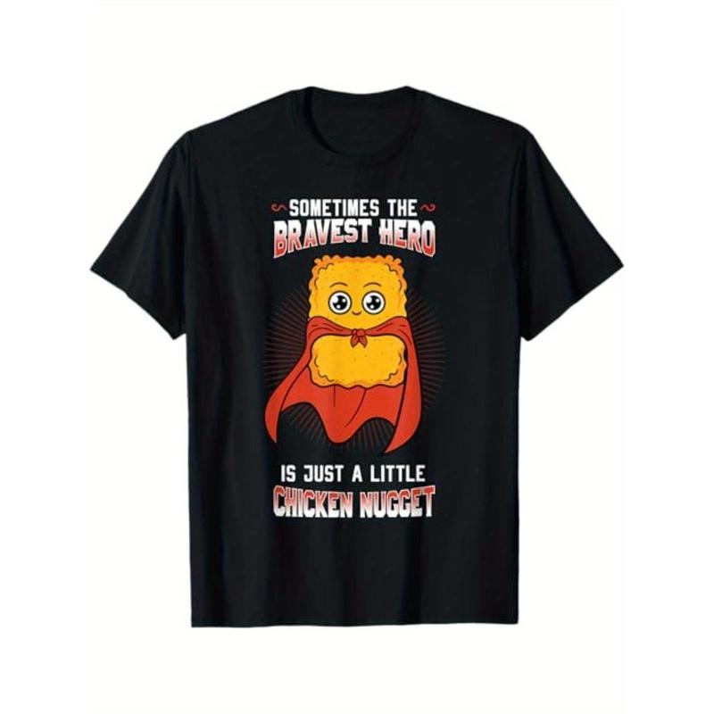 Chicken Nugget Fans Nuggies Lovers Nug Fast Food Eaters T-Shirt for Men Women, Unsex Short Sleeve, Casual Wear, Autumn Season Fashion Made in USA