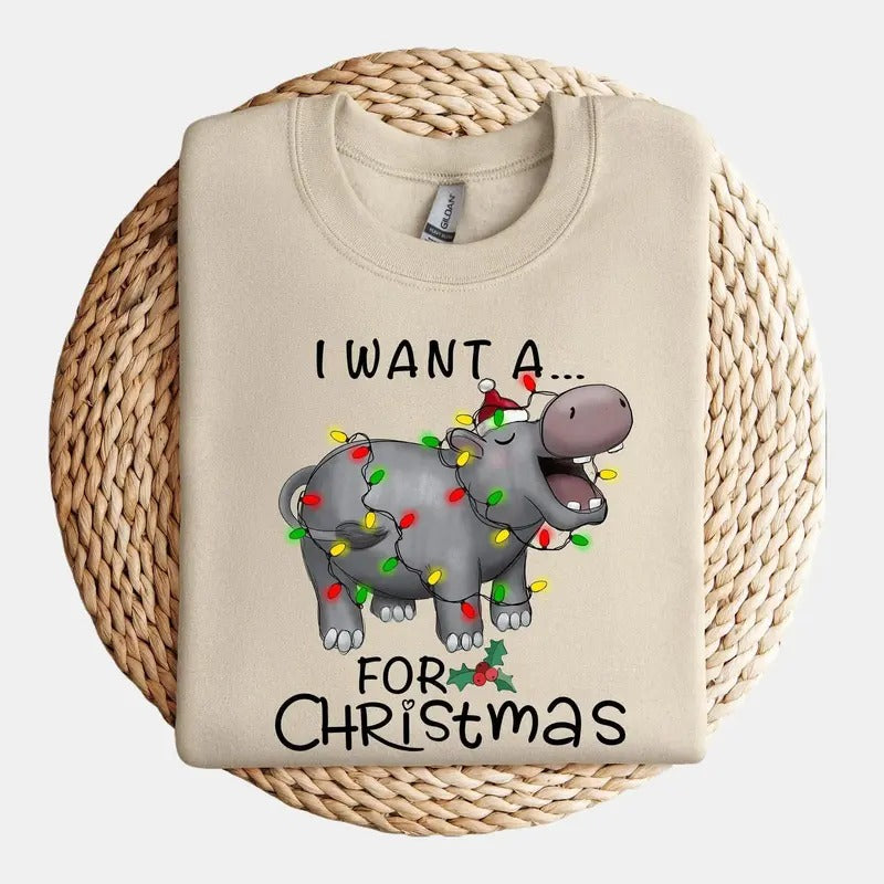 Christmas 2025 Shirt, I Want A Hippopotamus For Christmas Shirt, Gift For Christmas, Xmas Shirt, Hippopotamus Shirt, Christmas Hippopotamus Shirt Classic Cotton