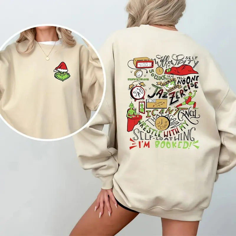 Christmas Schedule Sweatshirt, Christmas Jazzercise Sweater, Green Guy Christmas Tee Shirt, My Schedule I'm Booked T-Shirt, Winter Holiday Shirt, Best Christmas Gift