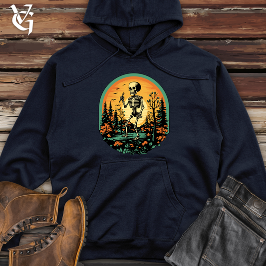Vintage Skeletal Forest Planting Midweight Hooded Sweatshirt