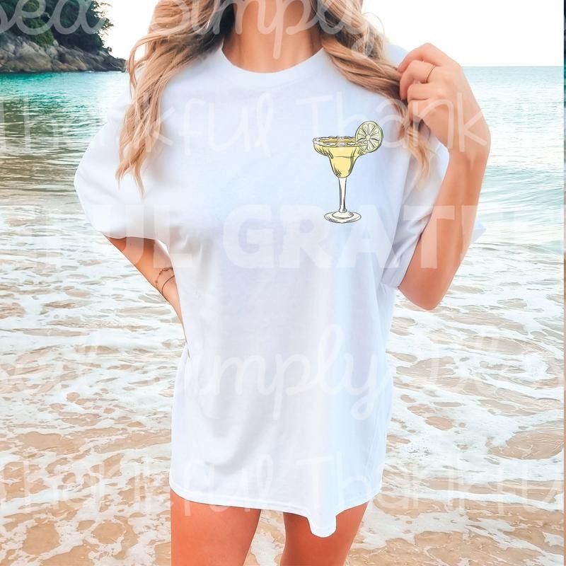Colorful Margarita Sippin' With Patch DTF Transfers - THIS IS NOT A SHIRT