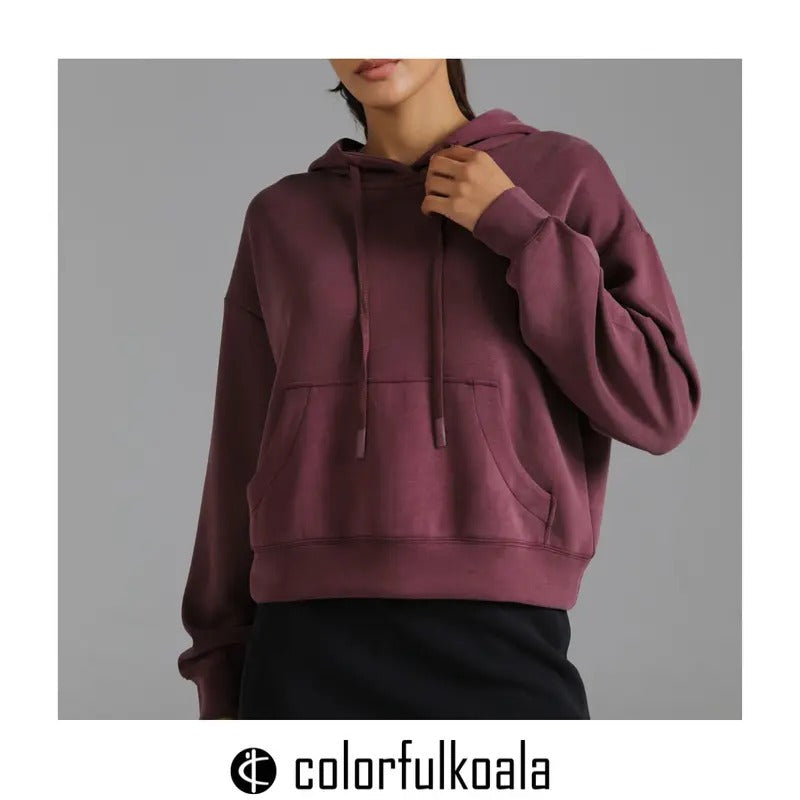 Colorfulkoala Women's Modal Kangaroo Pocket Hoodie with Adjustable Hood for Sports & Casual Wear Fabric Fit Comfortable Soft