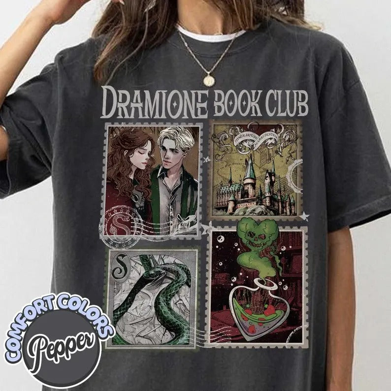 Dramione Manacled Shirt, Malfoy Manor Granger T Shirt, Bookish Fan Fic Shirt, Magic Wizard School, Hp Merch,Snake House Green, Gifts for Book Lovers, Gifts for Book Lovers Women, Book Shirts for Women,Bookish Gifts